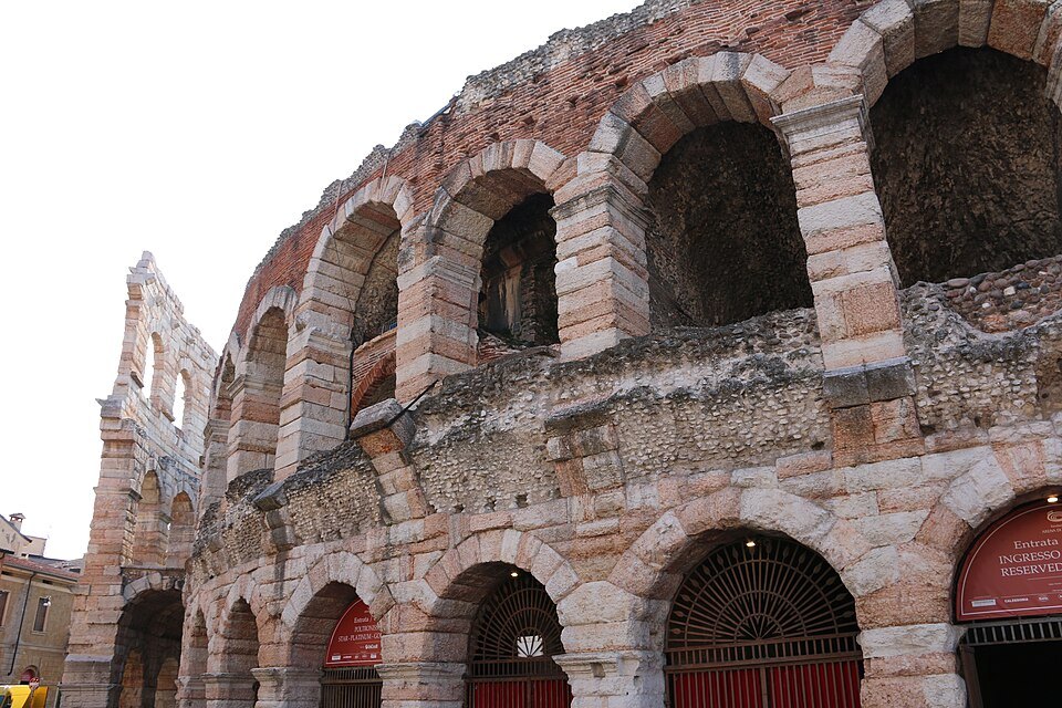 The Arena's outer arches with the Ala at the left