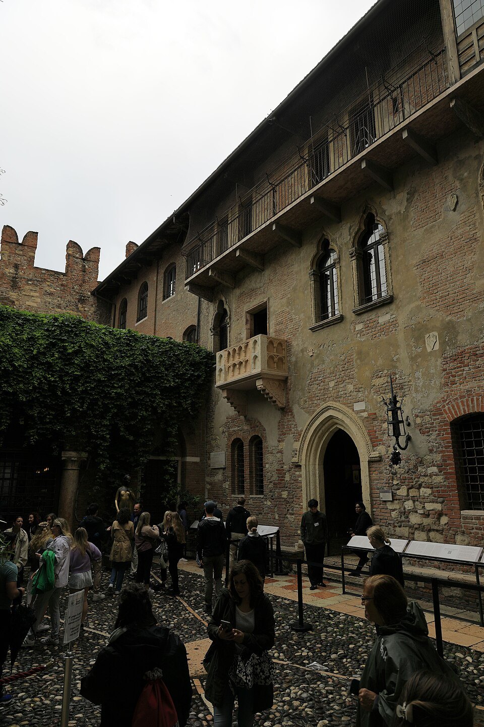 The courtyard and balcony in evening shade
