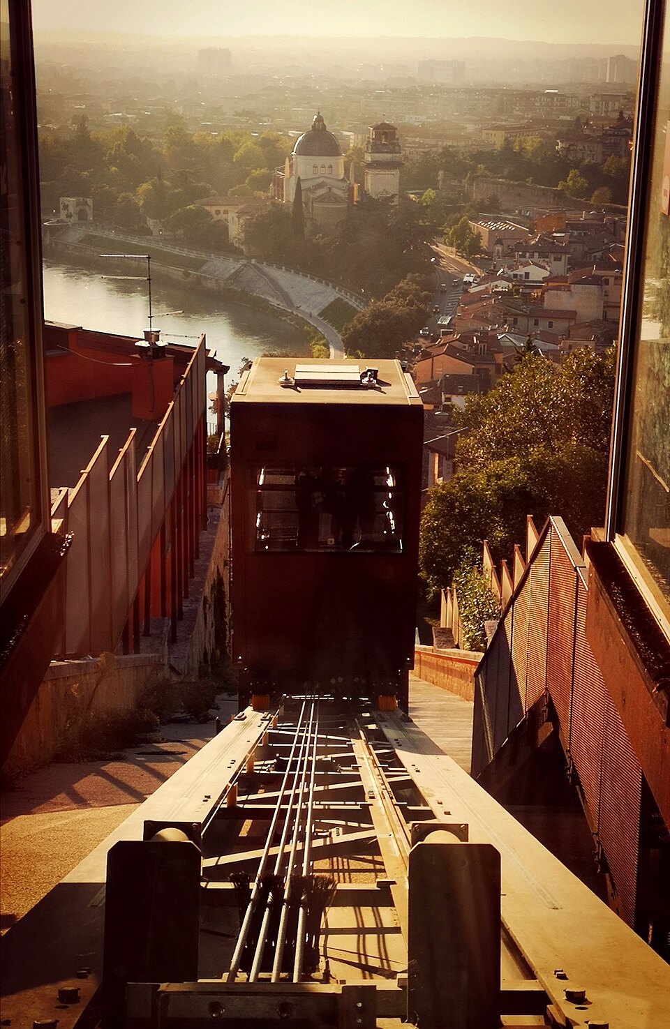 The funicular's view down over the city