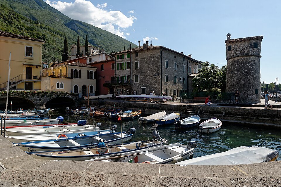 Boats in the little harbor of Cassone near Malcesine