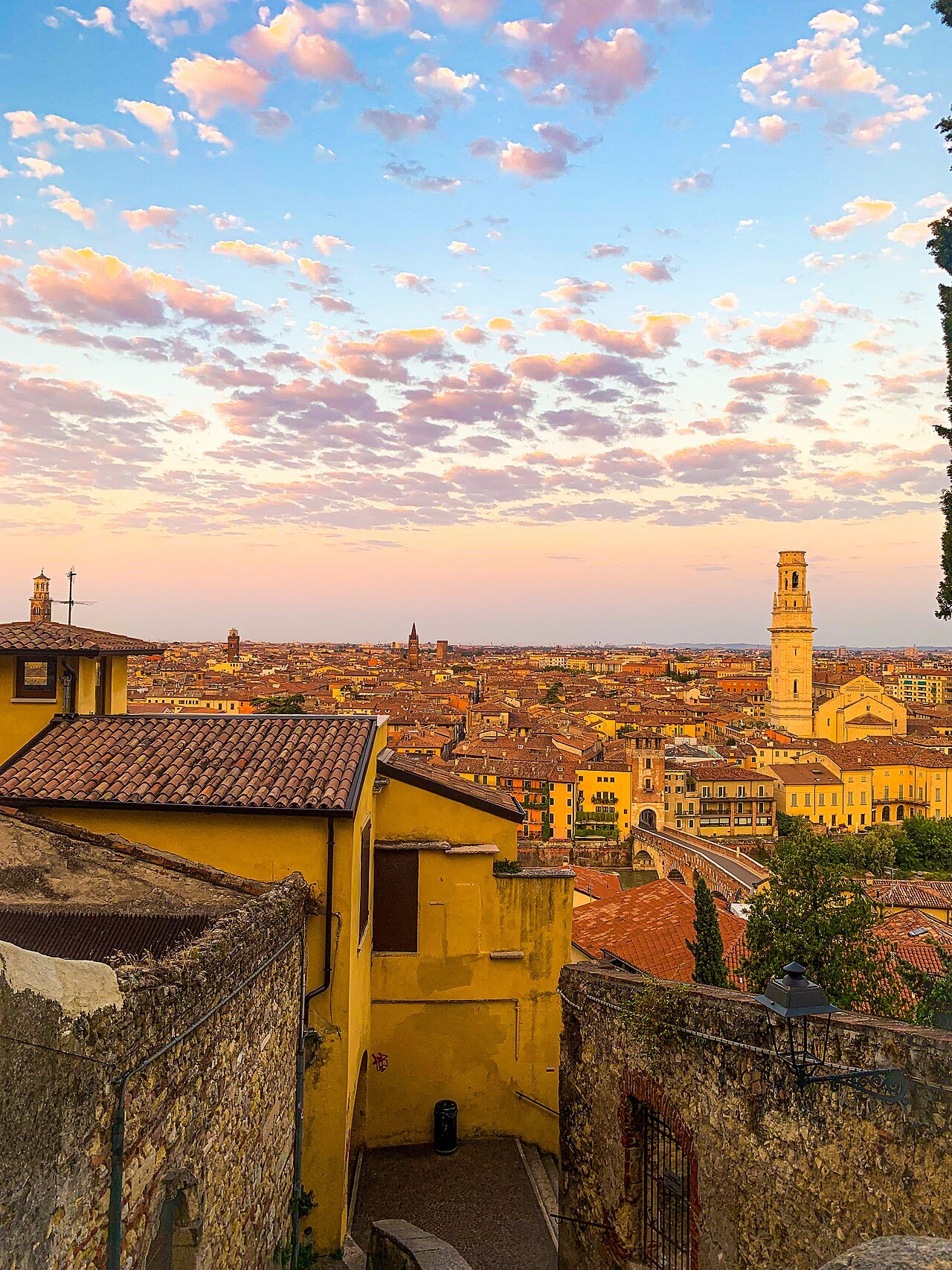 The old city from the steps up to Castel San Pietro