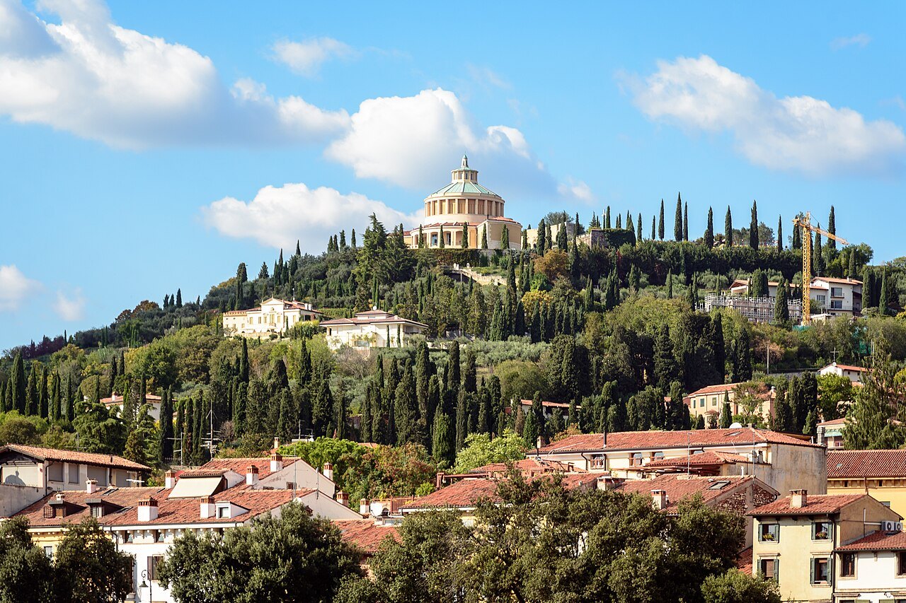 Veronetta's hillside of villas and cypresses below the sanctuary