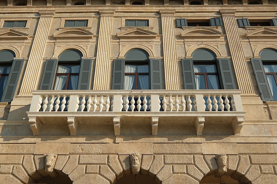 Balconies on the Palazzo degli Honorij along the Liston