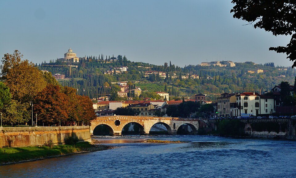 The bridge below the hill of Castel San Pietro