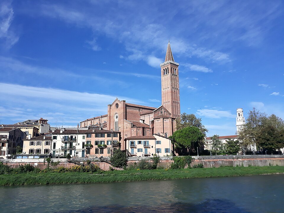 Sant'Anastasia's bell tower over the river front