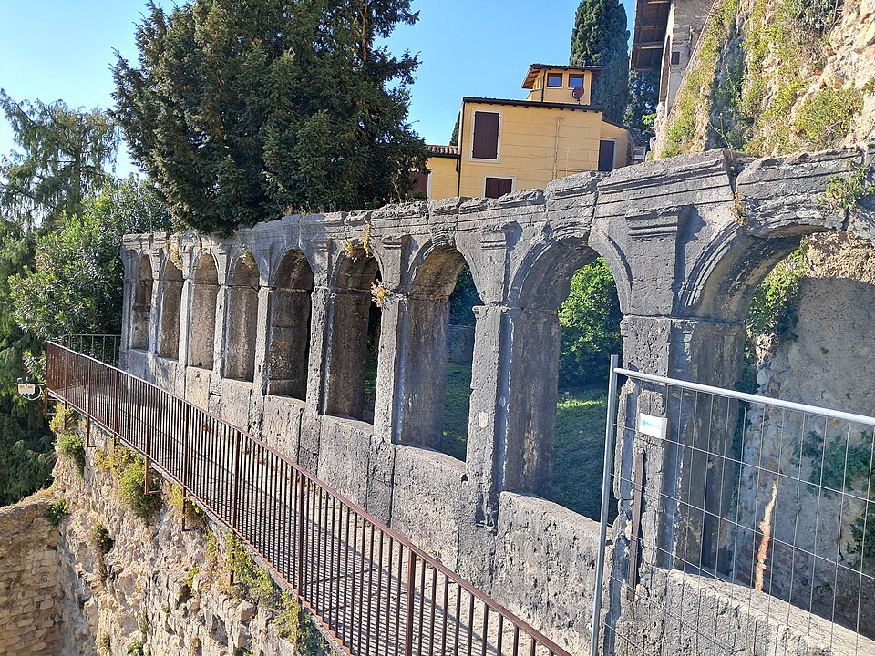 The arcades of the upper terraces above the theater