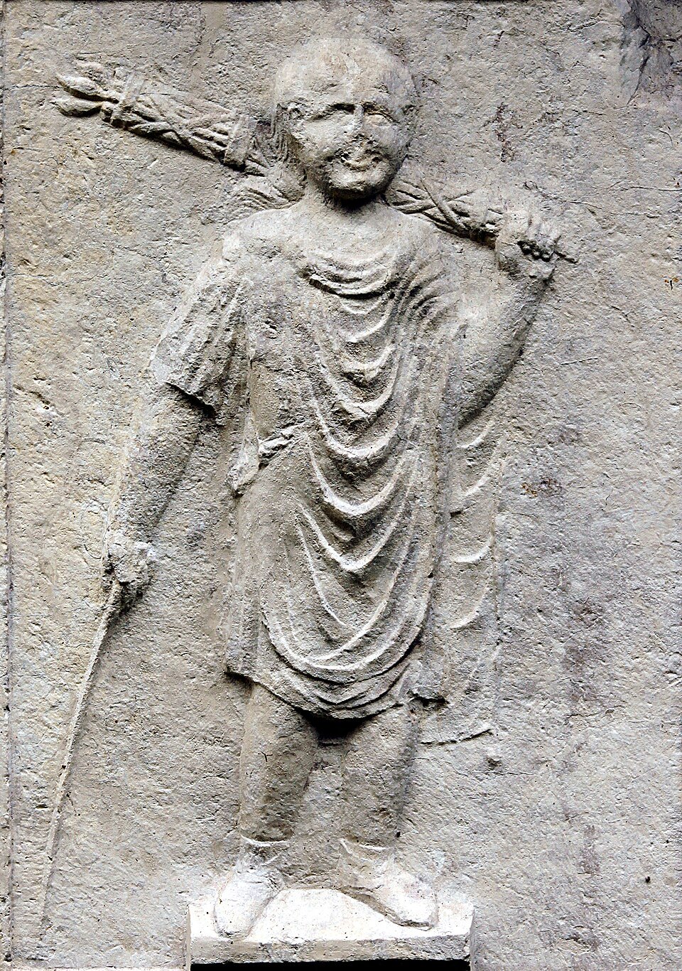 Relief of a Roman lictor in the museum garden