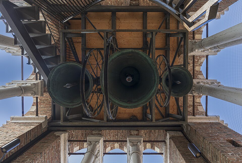 The bells of the Torre dei Lamberti seen from below